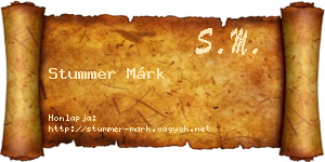 Stummer Márk névjegykártya