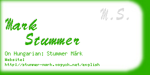 mark stummer business card